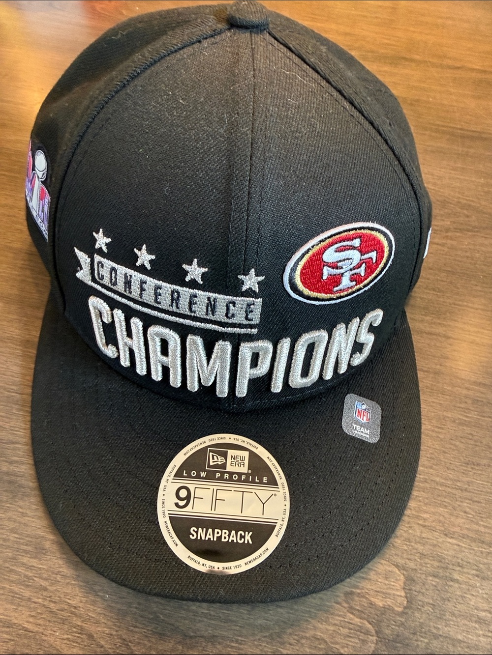 New Era Black San Francisco 49ers Conference Champions 9FIFTY Snapback NWT